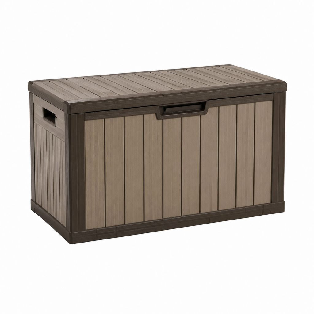 Coffre de jardin en polypropylène brun 455 L 145 x 70 x 60 cm