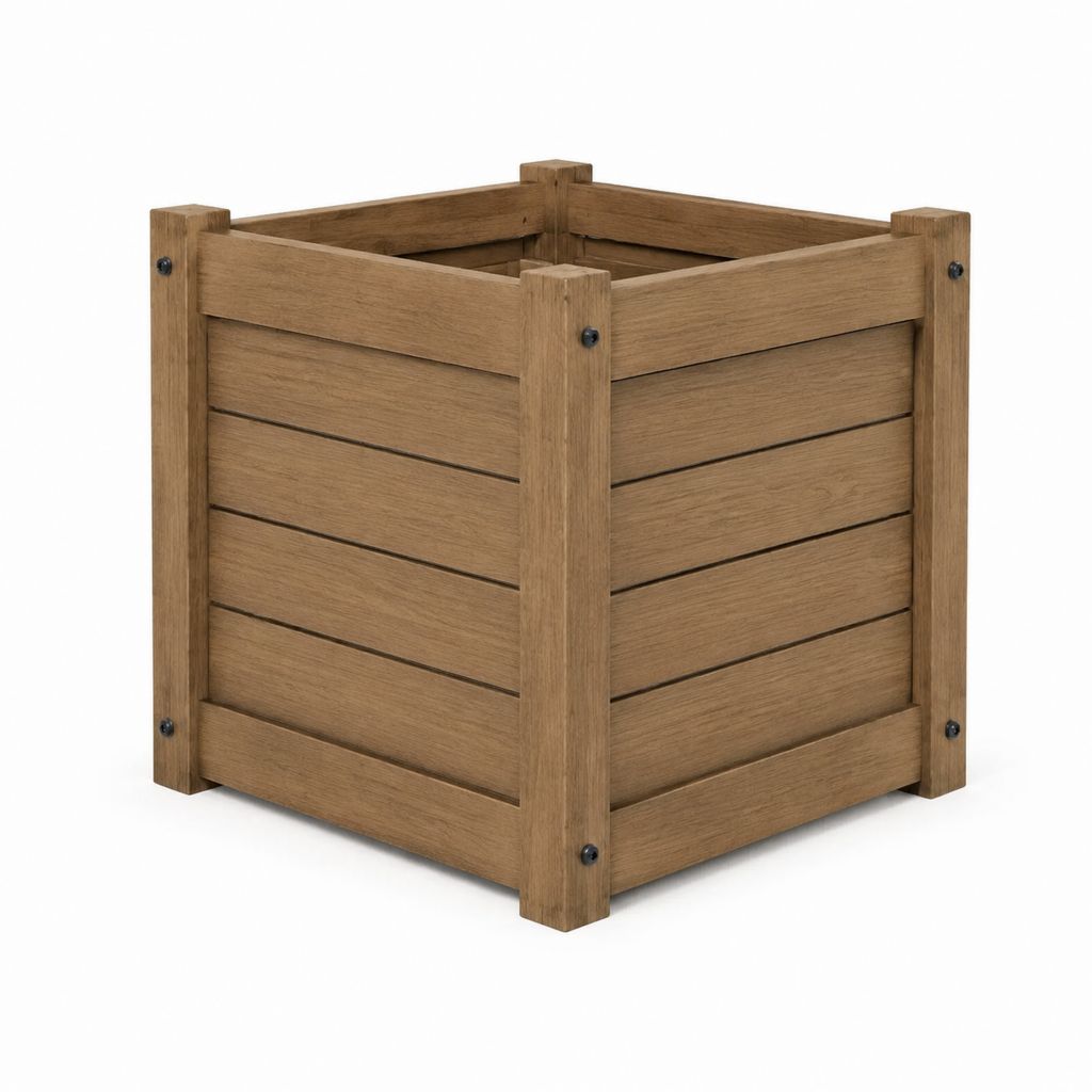 Jardinière carrée en bois massif d'acacia marron 50 x 50 x 50 cm
