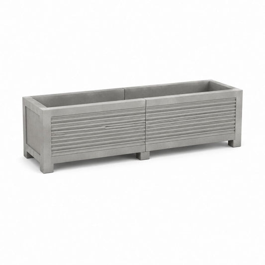 Lot de 2 jardinières rectangulaires gris ciment en fibrociment 60 x 40 x 40 cm